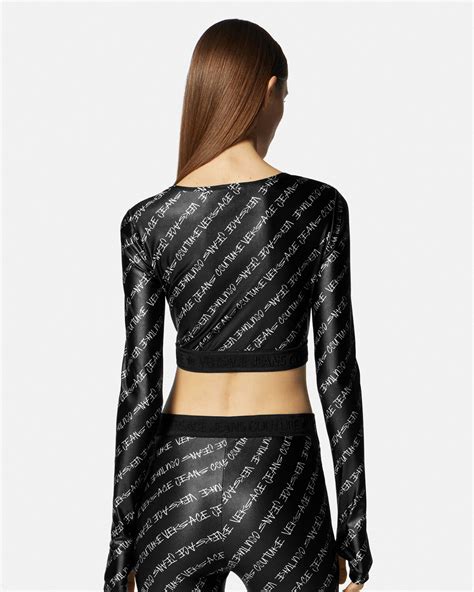 versace cropped top|Versace crop top sale.